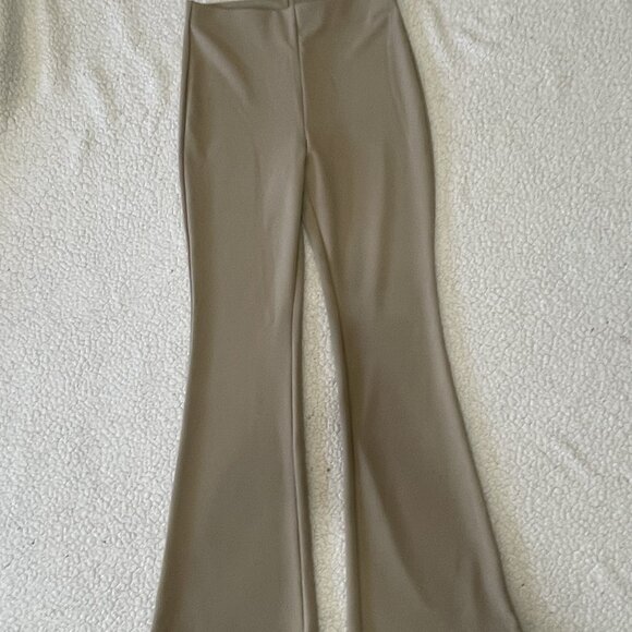H & M dark beige dress slacks, elastic waist, flared leg - medium - Brand NWT - Picture 3 of 3